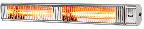 Shadow XT 3kW Ultra Low Glare Electric Infrared Patio Heater with Bluetooth Remote Control, Silver
