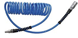 ewo Druckluft-Spiralschlauch Polyurethan, DN 7,2 Kupplung und Stecker, Schlauch-ø: 10 x 6,5 mm, Arbeitslänge: 7,5 m, Außen-ø: 60 mm, Arbeitsdruck: 16,8 bar