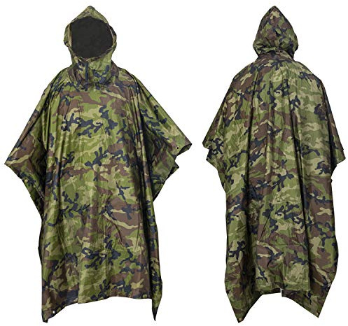 NITEHAWK Camouflage Waterproof Hooded Poncho Outdoor Camping Hiking Rain Cover