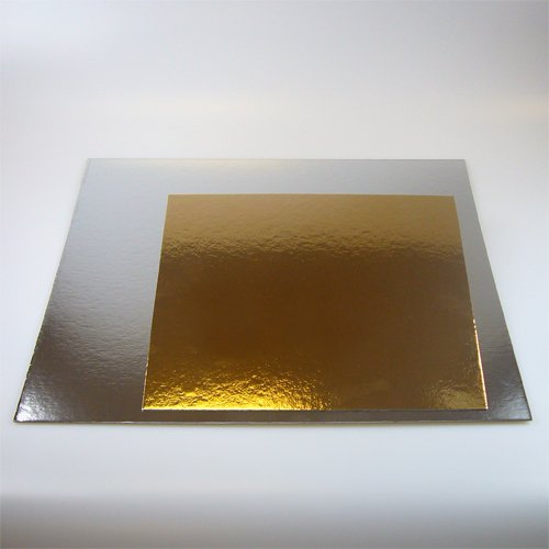 Decoraciondulce 20 x Bases de cartón Plata/Oro (35cm cuadradas)
