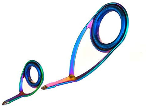 LureSport KL KT Führungs-Set, 9-teilig, Regenbogen-Rahmen, blauer Ring, Angelrute, Baukomponenten, Reparatur, DIY-Zubehör
