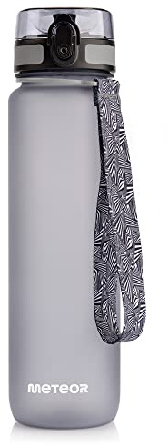 meteor Water bottle 1000 ml – Secure flip lid with lock for daily hydration – Durable and practical sports water bottle for training and travel – Sport water bottle Grey