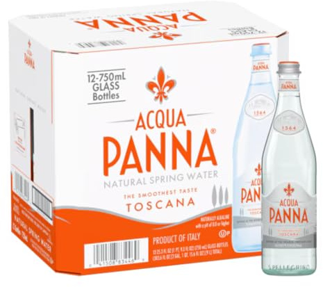 Acqua Panna Eau de source naturelle, verre de 750 ml, 12 bouteilles