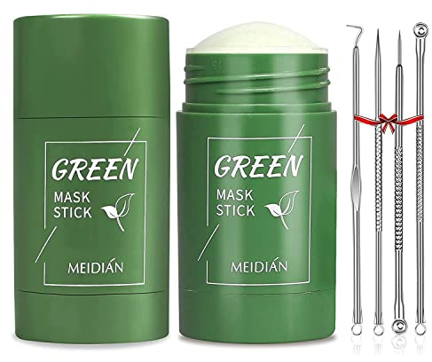 Fenshine 2 Pack Green Tea Purifying Clay Stick Mask, Green Tea Cleansing Mask Blackhead Remover, Face Moisturizes Oil Control Deep Clean Pore for Women Men All Skin Types