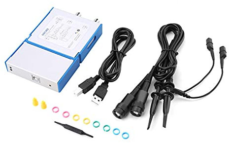 Tyenaza Oscilloscope, OSC482 PC Oscilloscope Portable numérique virtuel Bande passante 2 canaux 20Mhz Données d'échantillonnage 50M Wit