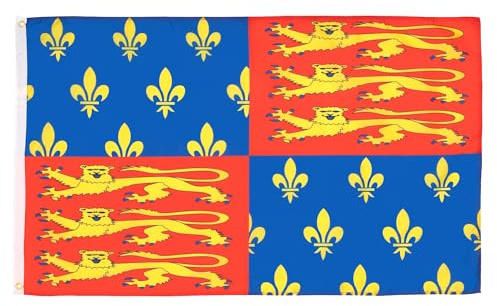 AZ FLAG Bandera Rei Eduardo III de Inglaterra 90x60 cm 2 Ojales | Uso interior y exterior Enseña de eduardo 3 plantagenet costuras dobles y bordes reforzados con ojales metálicos