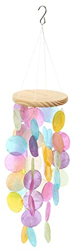 Chuanfeng Windspiel, Capiz-Muscheln, Jakobsmuscheln, Klangspiel Als Strand Deko Für Garten, Ungefähr 57x13x5CM
