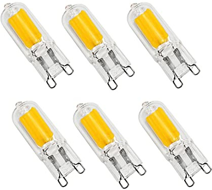 ShuoHui 6pcs G9 3W LED COB Lampe Birne Leuchtmittel Glühbirne Stiftsockel Warmweiß 230V AC 2700K