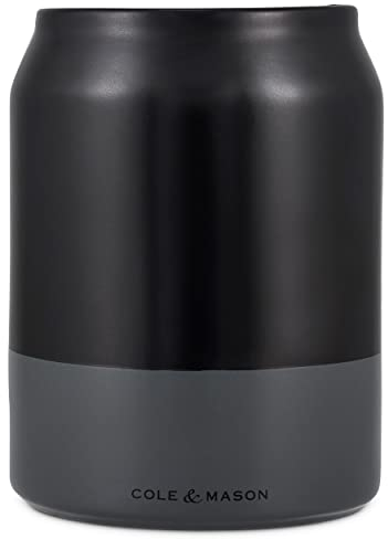 Cole & Mason Linton Black/Grey Utensil Pot Holder, Kitchen Utensil Organisation, Countertop Utensils Storage Jar, Ceramic, (H) 160 mm x (D) 120 mm