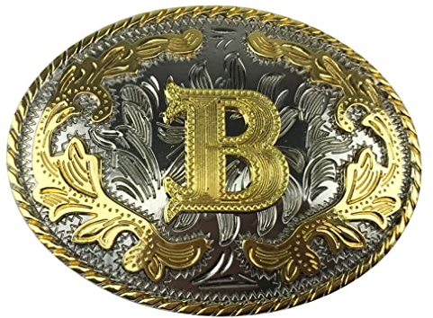 LKMY Herren-Gürtelschnalle, 3D-goldener Buchstabe, Alphabet, Initiale, Schnitzgürtelschnalle, A-Z, Western-Vintage-Stil,Cowboy-Gürtelschnallen,Jeans-Zubehör für Männer, Frauen, Vatertag, Weihnachten