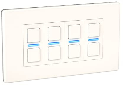 Lightwave LP24WHMK2 Smart Dimmer with Energy Monitoring, 4 Gang, White Metal - Works with Alexa, Google Assistant, HomeKit. iOS & Android Compatible