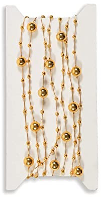 ＣＨＡＭＥＥＮ Kugel-Kette aus Kunststoff Länge 180cm Gold im Beutel Dekoration Weihnachten Advent