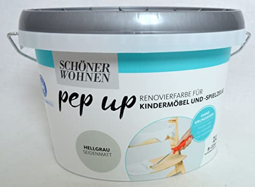 Schöner Wohnen PEP up Renovierfarbe für Kindermöbel und Spielzeug 1 l Hellgrau