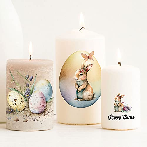 Kerzensticker Kerzentattoo Kerzentattoos Tattoofolie Frohe Ostern Osterhase Ostereier Eier Hase Hasen Hasenpaar für Kerzen oder Keramik A6 Bogen DIY Kerzen kst79 ilka parey wandtattoo-welt