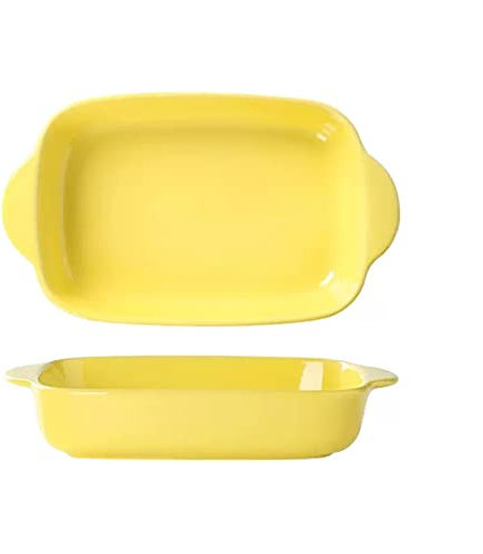 Fuente de Horno Plato for hornear de cerámica de doble oreja, plato for hornear en el hogar, plato for lasaña de Color sólido, plato for hornear Rectangular, plato for hornear arroz con doble oreja Va