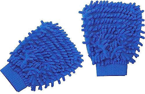 RZMZBY 2 Pezzi Guanto da lavaggio,guanto in ciniglia,Panno Asciugatura di Pulizia in Microfibra Superfine per auto e casa