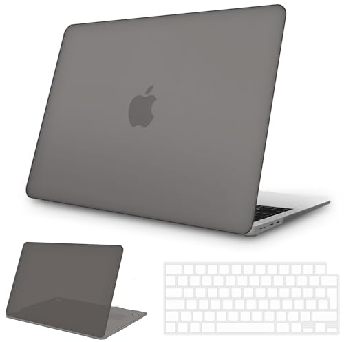 NPUOLS Hülle Schutzhülle für MacBook Air 15 Zoll Hülle 2026-2023 M5 M4 M3 M2 Modell A3448 A3241 A2941 A3114, Ultradünne Hartschale Schutzhülle Snap Case+Ultradünner TPU EU Tastaturabdeckung, Grau