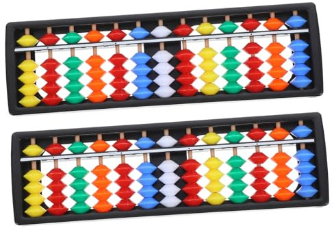 BESTonZON 2pièces Boulier Chinois à Colonnes Plastique pour Apprentissage des Mathématiques Boulier Rétro De Comptage pour Garçon Fille