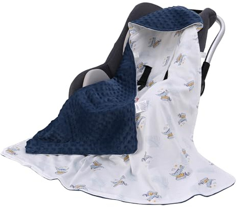 LAT Manta para Bebé 90 x 90 cm, Manta Envolvente Universal para Cochecito Asiento de Coche Doble Cara Manta de Algodón para Todas Las Estaciones (Dinosaurio)