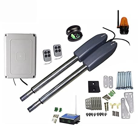 Kit d'ouvre-Porte Automatique 400 kg, ouvre-Porte électrique à Double Bras Automatique, opérateur de Moteur, actionneur de Porte battante Plus Proche pour la sécurité de la Maison/Ferme/Garage/Entre