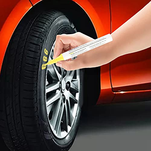 Qqmora Wasserdichter Autoreifen-Lackstift, Markierungsstift, Autoreifen-Lackstift, Nicht Leicht zu Verblassen, Reifen-Lackstift mit Guter Haltbarkeit (Gelb),Autolackzubeh?r