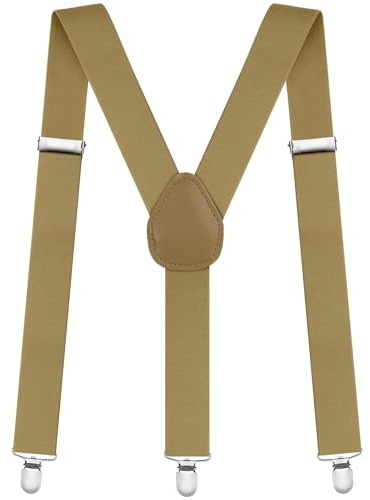 Aomig Mens Braces, Suspender Mens Braces with 3 Strong Metal Clips, 3.5cm Wide Heavy Duty Suspenders, Men's Y Style Durable Adjustable Suspender, Men Women Braces for Business Wedding Casual
