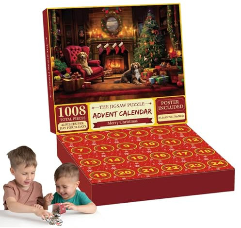 Puzzle Adventskalender, Puzzle, Adventskalender, lustige Weihnachts-Urlaubs-Puzzles | Lustige Urlaubspuzzle, Weihnachts-Countdown-Kalender, 24 Tage Vintage für Komm