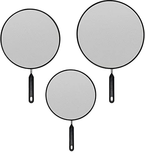 Splatter Screen for Frying Pan,3Pcs Stainless Steel Grease Splatter Guard with Handle for Frying Pan - 19/25/29 cm