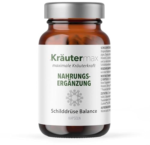 Kräutermax Schilddrüse Balance Kapseln mit Selen, Jod, Tyrosin, OPC und Vitamin C, 60 Stück