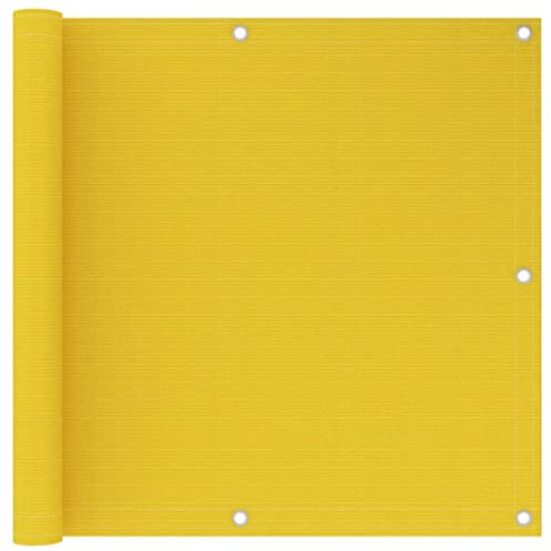 Hovothy Balkonbespannung Balkonsichtschutz Moderne Balkonverkleidung Sonnenschutz Sichtschutz Balkon Dekoration für Schutz der Privatsphäre Winddicht und UV-beständig Gelb 90x600 cm