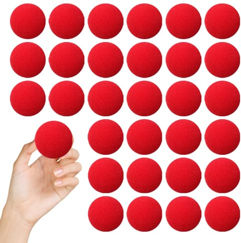 Bofanze 30 Palline di Spugna Rosse, 4,5cm Magic Sponge Balls, Supersoft Palla di Spugna Magica, Palline di spugnas Rosse Piccole per Gli Spettacoli di Magia