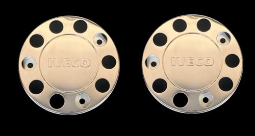 2 embellecedores exteriores de rueda de acero inoxidable 22,5, 10 tacos universales para camión, Scania, Ford, Volvo DAF (Iveco)