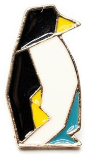 Miniblings Pinguin Origami Brosche Pin Emaille Tier Antarktis geometrisch | Für Revers, Jacke oder Tasche, aus Berlin, ein kleines Detail mit Wirkung