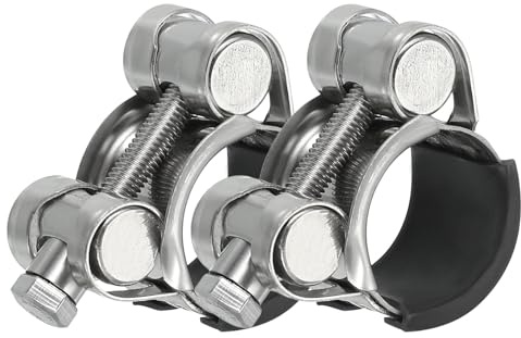 PATIKIL 20-22mm T-Bolt Hose Clamp, 2 Pack Rubber Cushioned Intake Intercooler Pipe Tube Clamps 304 Stainless Steel Radiator Hose Clamp for 0.79-0.87 Pipe