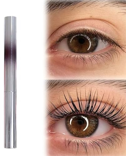 Schwarzer Waschbarer Mascara-Stab aus Metall, 2025 Neuest Mascara, Wasserfeste und Dichte Wimperntusche, Bürstenloser MascaraStab aus Metall Langlebige ExtensionsMascara (Schwarz, 4g)