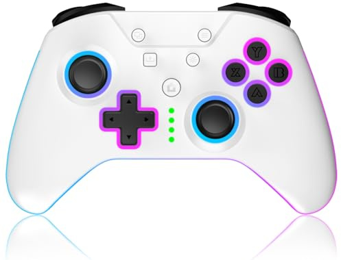 Xbox Controller Wireless für Xbox One,Xbox Series X/S,Xbox One X/S,Weiß | 2.4GHz RGB LED Licht Wireless Controller mit 3.5mm Kopfhörerbuchse