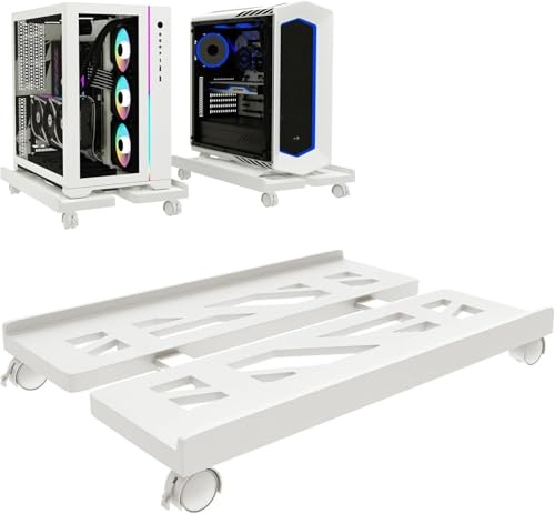 SVUPUE Soporte para PC, Soporte móvil para CPU, Accesorios de Ordenador, con Cuatro Ruedas para el hogar, Gamer, Oficina (Negro)