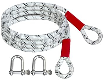 Corda da traino super forte con anelli in acciaio anti erosione Cavo ad alta resistenza di risparmio facile da usare per camion moto cinghia di recupero in nylon di grado industriale