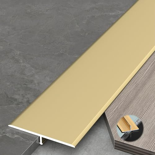 3 PCS Baguettes de Finition en T en Aluminium 0,9 m × 2.2 cm Profilés Métalliques en T, Bande De Jonction Profilé De Transition De Sol, Rail de Transition(Gold,3CM*270cm(3 * 90cm))