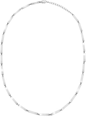 Breil, Collezione Edge of Light, Collana Uomo in Acciaio Lucido con Maglie Rettangolari, Chiusura a Moschettone, Lunghezza Regolabile Fino a 52 cm