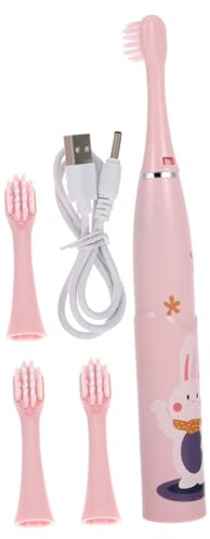 Kinderzahnbürste Rosa 400 Mah Tragbar aus Abs und Mikrofaser | 3, 7 V Nennspannung, 1 W Leistung, Satz für Kinder, Automatische Reinigung