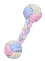 EQWQSIXD Cuerdas de algodón interactivas resistentes a las mordeduras para perros, juguete para masticar cabeza calva, forma de hueso molar, mancuerna de bola de nudo para mascotas