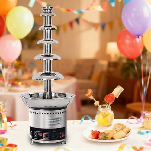 Macchina Per Fontana Di Cioccolato Caldo Commerciale, Macchina Per Sciogliere E Riscaldare Il Cioccolato In Acciaio Inossidabile Con Schermo Digitale, Adatta Per Matrimoni, Feste Ed Eventi 6 Tiers