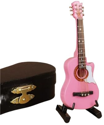 Modelli Di Tromba In Miniatura Placcati In Oro Modello Di Chitarra Basso Elettrico Ornamento Mini Strumento Musicale 10 Cm In Legno Con Supporto A Scatola(3)