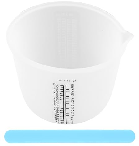 Tazas Medidoras de Silicona 1000 ml, Vasos Medidores Reutilizables con Varillas, Grandes Tazas para Cocina, Repostería, Bricolaje, Manualidades, DIY, Laboratorio