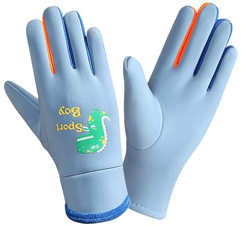 Simsky Kinder Skihandschuhe Winterhandschuhe, Wasserdicht Winddicht Warme Fäustlinge für Jungen Mädchen Jahre, Ideal für Skifahren Snowboard Radfahren - Blau