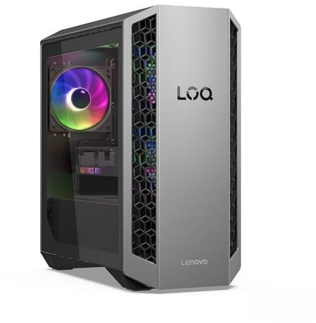 Lenovo LOQ Tower Gaming Desktop-PC | AMD Ryzen 7 8745HX | 16RAM | 1TB | NVIDIA GeForce RTX 5060 | Windows 11 | 26L | Luna Grau-Eclipse Black | 3 Monate GamePass | 3 Monate Premium Care