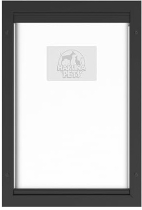 Hakuna Pets Deluxe Aluminum Pet, Cat and Dog Door with 2-Way Locking Panel for Screens, Doors and Walls up to 2.8 Thick, Large, Black