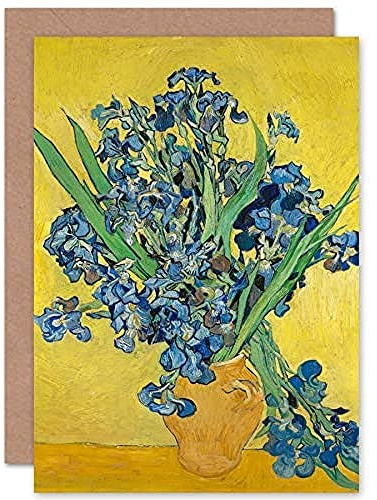 Fine Art Prints Van Gogh Irises Painting Greetings Card,17.5 x 12.5 cm