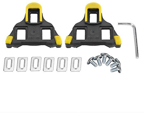 Mountainbike Cleats und Roadbike Cleats selbstsichernd - 1 Paar Gelbe Pedal Cleats kompatibel mit allen g?ngigen Klickpedalsystemen f¨¹r schnellen Ein- und Ausstieg
